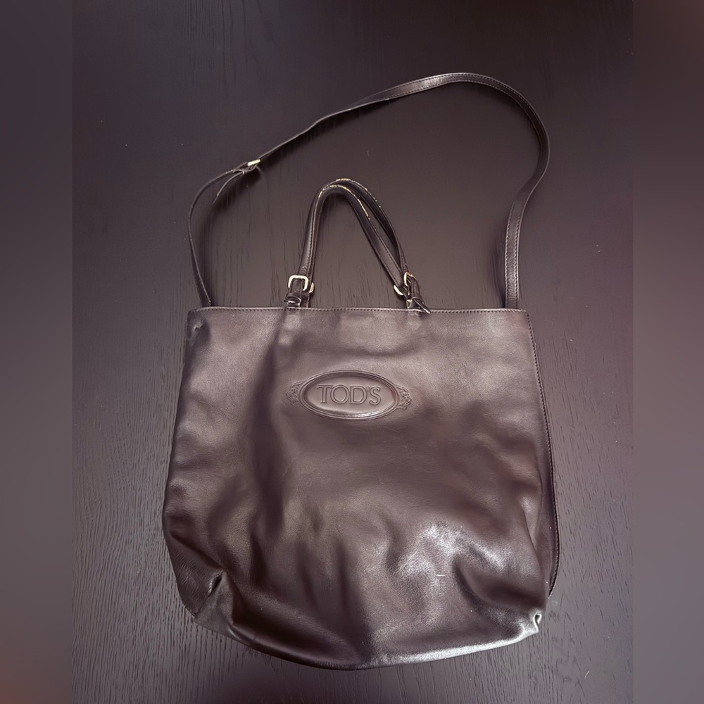 Tod’s Vintage Black Tote Shoulder Strap Bag